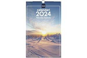 Finocam - Calendario 2024 Imágenes de Pared Espiral para Escribir Enero 2024 - Diciembre 2024 (12 meses) Naturaleza Catalán