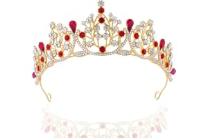 Snowtain Tiara Cristaux de Couronne Diadème Baroque pour Mariages, Bals de Fin d'année, Concours de Beauté, Fêtes de Princesse, Fêtes d'anniversaire