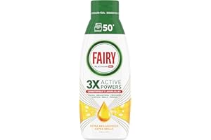 Fairy Platinum Detersivo Lavastoviglie Liquido, Gel Lavastoviglie, 50 Lavaggi, Extra Brillantezza, Profumo Di Limone