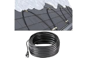 H&G lifestyles 24M Elektrische Heizband für Dach Schnee Enteisungs Selbstregulierend Heizkabel Frostschutzkabel Dachrinnenheizung Begleitheizung Wasserdicht Wärmekabel Frostschutz 230V,24M,26W/M
