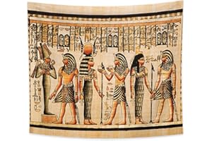 YONGFOTO 180x160cm Ancient Egypt Tapestry, Pharaoh God Osiris Hathor and Isis Symbol Ancient Civilization Wall Hanging Tapestries for Home Wall Decor Table Cloth Blanket