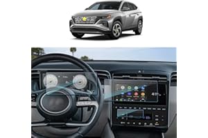 SKTU Navigation Screen Protector compatible with Hyundαi Tucson NX4 2021+ Tempered Glass Instrument Panel A/C Protective Film Scratch-Resistant Anti-Fingerprint