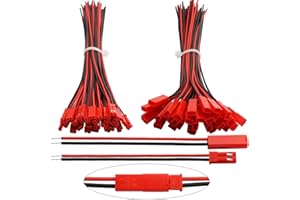 GALDOEP 60PCS 200mm 22 AWG JST Steckverbinder,JST 2 Pin Stecker Männlichen und Weiblichen,JST 2 Pin Steckverbinder Adapter für LED Lampe Streife (30 Paare)