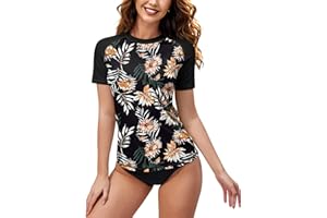 BesserBay Women's UV Rash Vest UPF 50+Sun Protection Rash Guard Quick Dry Swimming Costume Swim Top S-XXL