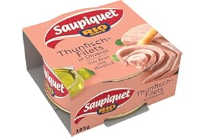 Saupiquet Rio Mare Thunfisch-Filets in Olivenöl, Feinstes Olivenöl, Echter italienischer Geschmack, 185g