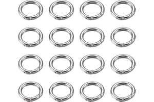 Ekunbuy Spring O Rings, Spring Snap Clip Hooks Zinc Alloy Round Metal Split Rings Small Clamp Clasp Keyring Buckle for Bag Purse Handbag Strap Craft Jewelry Making