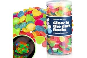 Graham Products 450 pièces. Glow Multicolore dans Les Roches Sombres | Utilisation intérieure et extérieure : Jardin, Galets d'aquarium, jardinière, décoration de passerelle et Plus Encore.