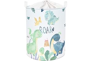 Clastyle Ceste Biancheria Dinosauro Carino per Bambini Cestino Portaoggetti Giocattoli Pieghevole per Ragazzi Ragazze (Dinosauro Acquerello, 36 * 45 cm)