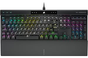 ‎CORSAIR Corsair K70 RGB PRO Mechanische Kabelgebundene Gaming-Tastatur – Cherry MX Red Linear-Schalter, SOCD, PBT Double-Shot Tastenkappen, 8000Hz Hyper-Polling, NKRO, Turnier Schalter, QWERTZ DE – Schwarz
