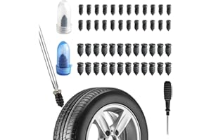 BBBORVOX 50Pcs Tyre Repair Kit Rubber Nails & Screwdriver, Self-Service Car Puncture Repair Tool for Motorcycle Auto Car, Universal Tire Fast Repair Kit