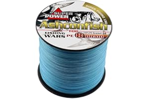 Ashconfish Braided Fishing Line- 8 Strands Super Strong PE Fishing Wire-100M/300M/ 500M/1000M/1500M/2000M(109/328/547/1093/1640/2187Yards)- 6lb to 300lb Abrasion Resistant-Zero Stretch-Multiple Colors