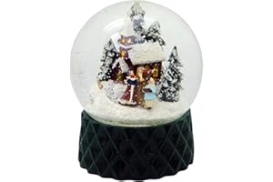 MINIUM COLLECTION Bola de nieve de Navidad con pedestal cúbico, 100 mm de diámetro, 20172