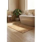 Doğal Bambu Banyo Paspası/Suya Dayanıklı Dekoratif Banyo Matı Kahverengi 90 x 60