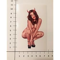 PIN UP SEXY Devil Girl Aufkleber Sticker Porn Nude Decal Lips High ...