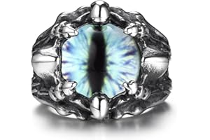 GTHIC – bague gothique en acier inoxydable pour hommes et femmes, rouge, jaune, gris, mauvais œil, Punk, griffe de Dragon, motard, bijoux cadeau, taille 5-15.5