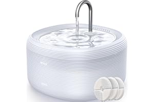 FEELNEEDY Fontanna dla kotów, do picia, dla zwierząt domowych, z 3 wymiennymi filtrami, ulepszona cicha pompka, bez BPA, lampka kontrolna LED, 3,2 l l