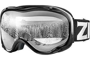 ZIONOR Maschera Sci Occhiali da Sci Snowboard a Specchio con Protezione UV OTG Occhiali da Neve Anti-Nebbia Doppia Lente per Uomo Donna Giovani
