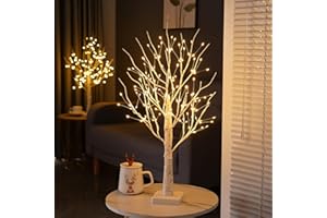 ‎HOWEIFULL Howeifull 144 LED Light Tree with Timer, LED Birch Tree Light Warm White Adjustable Branches Bonsai Decorative Tree Lighting Indoor Decoration for Christmas, Party, Wedding, USB/Battery Operated