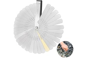 TLIDFGEO 32 Klingen Fühlerlehre Metrisch Ventil Einstellwerkzeug 3D Druck lehre Einstelllehren Edelstahl Imperial Metrisch Gap Messgerät Imperial Werkzeug zur Messung Fühlerlehre Edelstahl Ventilspiel lehre