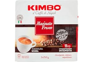 Café moulu frais Kimbo - Paquet de 2 x 250 gr (Total 500 gr)