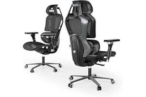 EUREKA ERGONOMIC Typhon Gaming Chair Ergonomic Office Chair with Lumbar Support Mesh Comfortable Computer Desk Chair with 4D Armrests for Home Office Black & Grey