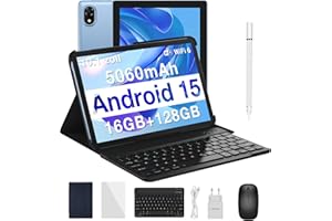 ‎DOOGEE DOOGEE U10 Android 15 Tablet 10 Zoll, 16GB RAM+128GB ROM(2TB TF) Tablet mit Tastatur, WiFi 6 Gaming Tablets Widevine L1, 8MP+5MP, 5060mAh, Kinder Tablets mit Stift, Tastatur, Maus, Hülle, Schutzfolie