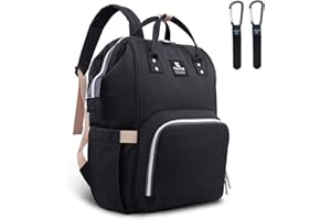 Hafmall Sac à Langer pour Bébé Sac à Dos Multifonctions Voyage Sac à Dos à Langer avec Crochets De Poussette