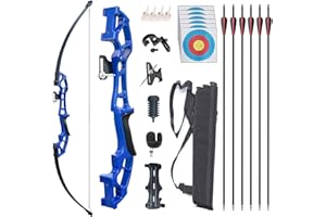 Monleap Archery Recurve-Bogen und Pfeil-Set für Erwachsene Metall Riser 51" Langbogen-Kit Gerader Bogen für die rechte Hand für Anfänger im Outdoor-Jagdschießen