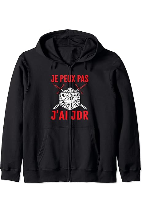 Sweat à Capuche Humour JDR « Maître Du Jeu » – Cadeau Geek, RPG, Pour Meneur De Jeu Et Fans De Jeu De Rôle