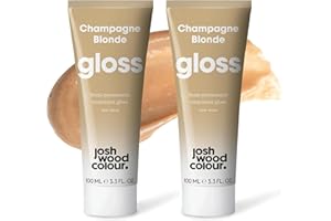 JOSH WOOD COLOUR Josh Wood Hair Gloss (Champagne Blonde) - Semi-permanent gloss, adds warm and golden tones, refreshes and conditions hair colour - Lasts up to 6 washes - 100% Vegan - Cream (100ml X 2)