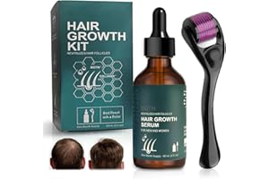 GELPRETTY Kit crescita capelli Con Roller Set, Siero per La Crescita Dei Capelli, 60 ml siero per la crescita dei capelli, per Capelli Più Spessi, Lunghi per Uomini Donne