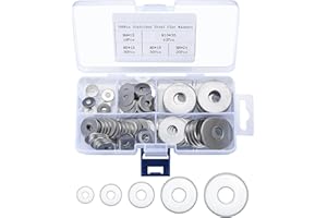 Aoyfuwell 100 Stück Edelstahl Unterlegscheiben-Set, M8 Unterlegscheiben aus rostfreiem Stahl, passend für Schrauben M4/M5/M6/M8/M10