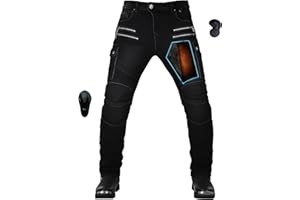 oFzimTo Pantalon Moto Hombre con Protecciones, Pantalon Vaquero Moto, Segunda Generación de Equipos de Protección Mejorados, Marcado CE (EN1621-1:2037)