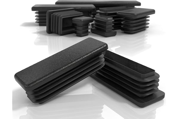 PD® Bouchons à lamelles 80x40 mm pour Tube carré | Embouts rectangulaires PE | Bouchon Pied de Chaise | Bouchon Tube Carré pour Tubes Métalliques, Chaises, Canapés, Tables et étagères | 4 pcs.