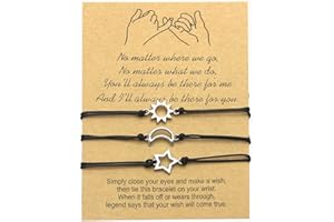 LUODAN 3 pezzi Braccialetti Amicizia Braccialetti Da Coppia Di Amicizia A Lunga Distanza Promesse Braccialetti Uguali Per Le Signore Pairs Migliori Amici Madre Figlia