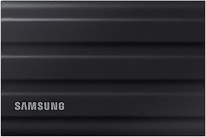 ‎SAMSUNG Samsung Portable SSD T7 Shield, 1TB, USB 3.2 Gen.2, 1050MB/s Read, 1000MB/s Write, Robust External Hard Drive Outdoor for Mac, PC and Smartphone, Black, MU-PE1T0S/EU
