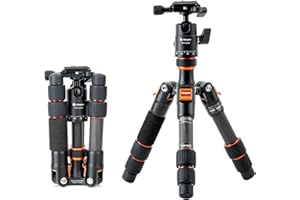 Fotopro Original X-go Mini Support de caméra, Fibre de Carbone Portable Trépied, Compact 18,3 Pouces Trepied avec rotule, Quick Release Plate pour Appareil Photo Nikon/Sony/Canon, Noir