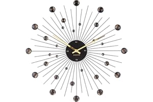 Karlsson Sunburst zegar ścienny Ø 50 cm Crystal Black