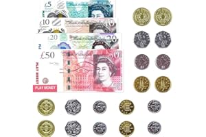HMN Children's Educational Play Money Coin Set, British Sterling Pounds educational Learning as Bank and Shop Role (Pack 1)