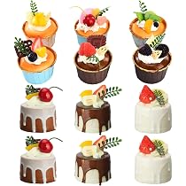 KWQBHW 6 Pezzi Modello Cupcake Finti Cupcake Artificiali per Esposizione Torte Finte Simulazione Muffin Pane Dessert per Oggetti di Scena Cucina Domestica Decorazione per Feste(#2
