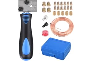 Joyoleder 3/16 Zoll Bremsleitung Bördelgerät, Universal-Bremsleitungs-Bördelgerät-Satz, 7,62m Ø4,75mm Bremsleitung, mit 16 Anschlüssen+5 Bremsleitung Verbinder, für Auto Reparatur der Bördelungen