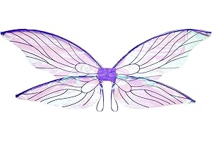 LEEWENYAN Ailes de Fée avec Bandoulière Élastique Ailes de Fée Adulte, Ailes d'ange pour Enfant Fille Ailes de Papillon Ailes Fée Fille Ange Ailes de Papillon Déguisement Fiestas (Violet)