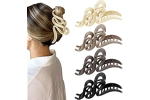 BELEVO 4 fermagli per capelli grandi da 13 cm, a forma di onda, antiscivolo, per capelli lunghi e sottili