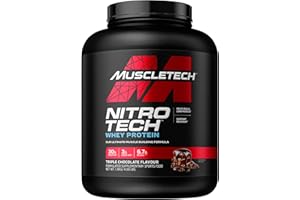 MuscleTech NitroTech Whey Protein Powder, Muscle Maintenance & Growth, Whey Isolate Protein Powder With 3g Creatine, Protein Shake For Men & Women, 6.8g BCAA, 40 Servings, 1.8g, Milk Chocolate