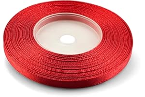 Netuno - 1 ruban de satin de 6 mm x 32 m - Couleur rouge chair - Ruban décoratif en tissu - Pour travaux manuels, décoration de mariage, emballage cadeau