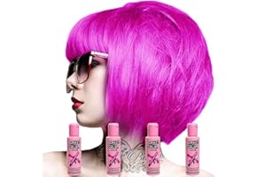 Crazy Color Renbow Lot de 4 tubes de crème colorante de soin pour les cheveux 100 ml (Pinkissimo)