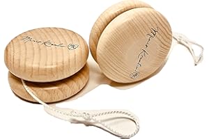 Minis Kreativ JoJo Wooden Double Pack for Children, Natural, Juggling Set, 2 Pieces, Large Diameter 6 cm, Promoting Motor Skills Coordination, Economy Set, Gift Children, Girls, Boys, Yo-Yo, Natural
