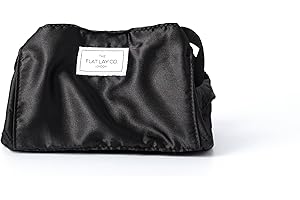 THE FLAT LAY CO. The Flat Lay Makeup Bag - Travel Make Up Organiser for Cosmetics, Eyeshadow, Make-Up Brushes, Lipstick & Tools - Drawstring Bag Storage for Skin Care & Toiletries with Brush Holder & Large Pockets