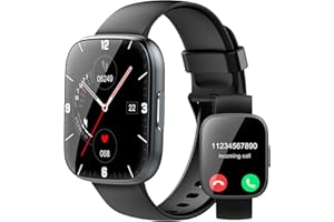 PUQO Smart Watch for Men Women Answer/Make Calls, 1.95" Fitness Watch with Hear Rate/Sleep Monitor, Fitness Tracker 110+ Sports Modes Activity Trackers IP68 Waterproof Smartwatch for iOS Android, Black