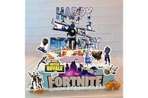 Jofiesu Video Game Happy Birthday Cake Topper, Party Supplies Cake Decoration Supplies for Kids Adults Girls Boys (9pcs)